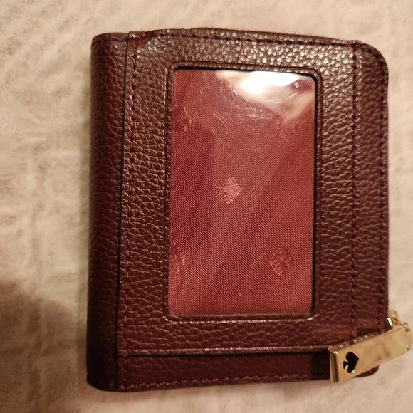 Kate Spade Wine Red Small Bifold Wallet EUC - Picture 4 of 5